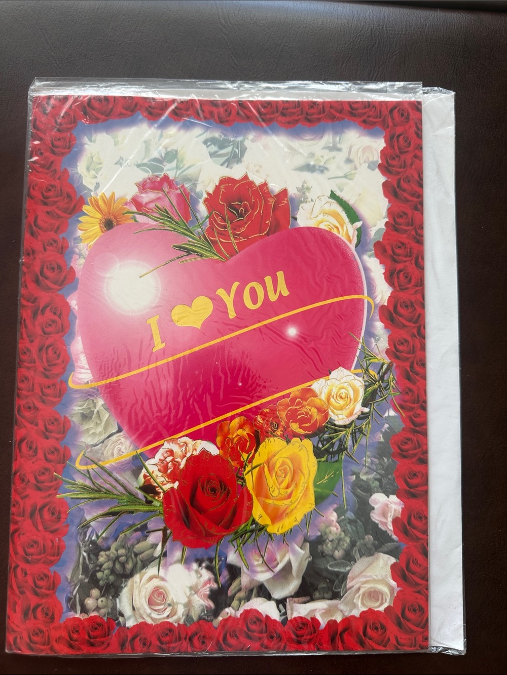 I ♥ You Pink Heart Floral Greeting Card - Home Party Supplies